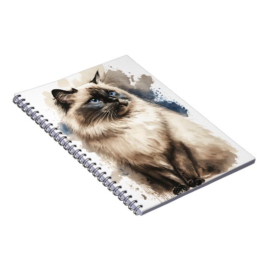 HÜBSCHE WASSERFARBE BIRMAN CAT NOTIZBLOCK (Rechte Seite)