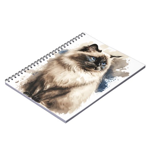 HÜBSCHE WASSERFARBE BIRMAN CAT NOTIZBLOCK (Linke Seite)