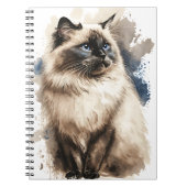 HÜBSCHE WASSERFARBE BIRMAN CAT NOTIZBLOCK (Vorderseite)