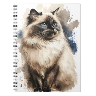 HÜBSCHE WASSERFARBE BIRMAN CAT NOTIZBLOCK