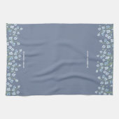 Hübsche Wasserfarbe Blaue Blumige Geschirrtuch (Horizontal)