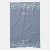 Hübsche Wasserfarbe Blaue Blumige Geschirrtuch (Vertikal)