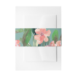 Hübsche Wasserfarbe blüht grüne Hochzeit Einladungsbanderole