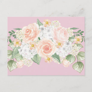Hübsche Wasserfarbe Blumenstrauß Rosa Rosen Postkarte