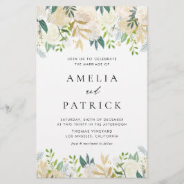 Hübsche Wasserfarbe Elfenbein Hochzeit Einladung