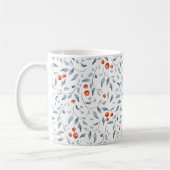 Hübsche Wasserfarbe Floral Holly Berries Blue Xmas Kaffeetasse (Links)