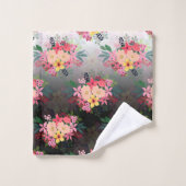 Hübsche Wasserfarbe Floral Schwarz-weiß Ombre Desi Badhandtuch Set (Waschlappen)