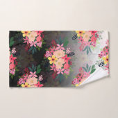 Hübsche Wasserfarbe Floral Schwarz-weiß Ombre Desi Badhandtuch Set (Handtuch)