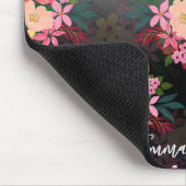 Hübsche Wasserfarbe Floral Schwarz-weiß Ombre Desi Mousepad (Ecke)