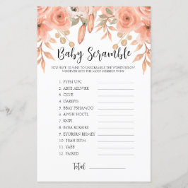 Hübsche Wasserfarbe Frühjahr Word Scramble Baby Du