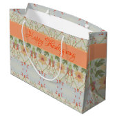 Hübsche Wasserfarbe Große Erntedank Geschenktasche Geschenktüte (Rückseite Schrägansicht)