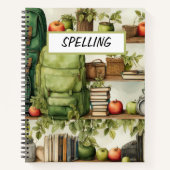 HÜBSCHE WASSERFARBE GRÜNE SCHULE-BACKPACKUNGEN NOTIZBLOCK (Vorderseite)