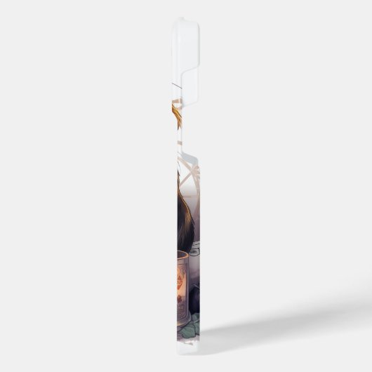 HÜBSCHE WASSERFARBE HALLOWEWEE SCHWARZE KÜCHE iPhone HÜLLE (Linke Seite)