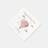 Hübsche Wasserfarbe Heißluftballon Partys Napkins Serviette (Ecke)