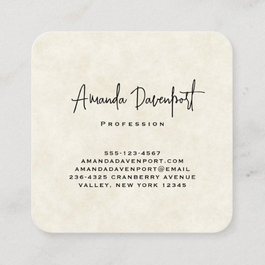 Hübsche Wasserfarbe Hirsche auf dem Boho Platz Quadratische Visitenkarte (Rückseite)