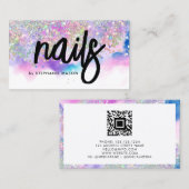 Hübsche Wasserfarbe Holographic Glitzer Nail Artis Telefonnummerkarte (Vorne/Hinten)