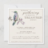 Hübsche Wasserfarbe Hummingbird - Lebensfeier Einladung (Rückseite)