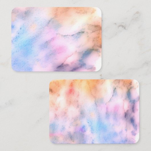 hübsche Wasserfarbe lila blaue abstrakte Visitenkarte (Vorne/Hinten)