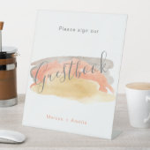 Hübsche Wasserfarbe Minimalistisch Hochzeitsbuch Sockelschild (In Situ)