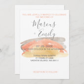 Hübsche Wasserfarbe Minimalistische Hochzeit Einla Einladung (Vorne/Hinten)