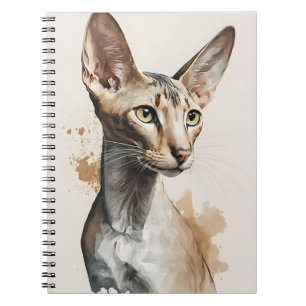 HÜBSCHE WASSERFARBE ORIENTAL SHORTHAIR CAT NOTIZBLOCK