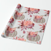 Hübsche Wasserfarbe Pumpkin Baby Dusche Geschenkpapier (Ungerollt)