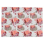 Hübsche Wasserfarbe Pumpkin Baby Dusche Große Geschenktüte (Rückseite)