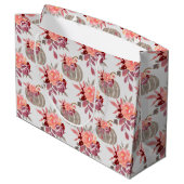 Hübsche Wasserfarbe Pumpkin Baby Dusche Große Geschenktüte (Rückseite Schrägansicht)