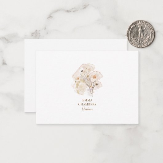 Hübsche Wasserfarbe Rustikale Blume Gärtner Mitteilungskarte (Vorderseite/Rückseite Beispiel)