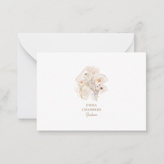 Hübsche Wasserfarbe Rustikale Blume Gärtner Mitteilungskarte (Vorderseite)