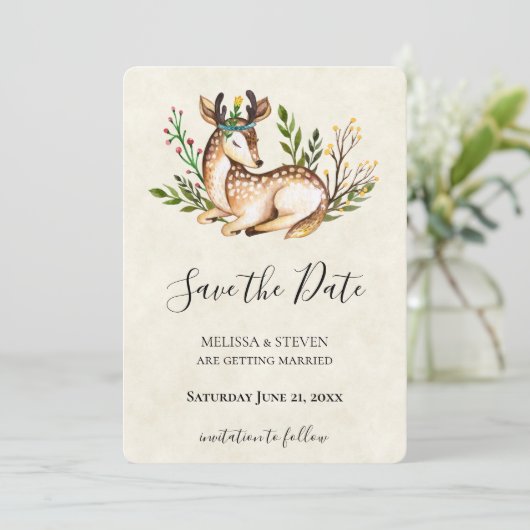 Hübsche Wasserfarbe Save The Date (Stehend Vorderseite)