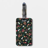 Hübsche Wasserfarbe Schwarz Botanisch Gepäckanhänger (Rückseite vertikal)