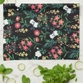 Hübsche Wasserfarbe Schwarz Botanisch Geschirrtuch (Gefaltet)