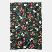 Hübsche Wasserfarbe Schwarz Botanisch Geschirrtuch (Vertikal)