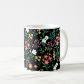 Hübsche Wasserfarbe Schwarz Botanisch Kaffeetasse (VorderseiteRechts)