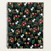 Hübsche Wasserfarbe Schwarz Botanisch Planer (Vorderseite)