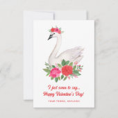 Hübsche Wasserfarbe Swan Pub Unterricht Valentine Mitteilungskarte (Vorderseite)