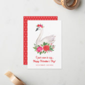 Hübsche Wasserfarbe Swan Pub Unterricht Valentine Mitteilungskarte (Vorderseite/Rückseite Beispiel)