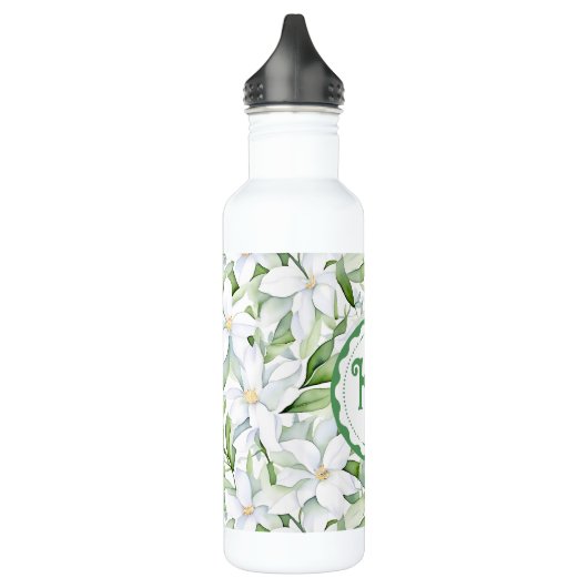 Hübsche Wasserfarbe Weiße Blume Personalisiert Edelstahlflasche (Links)