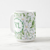 Hübsche Wasserfarbe Weiße Blume Personalisiert Kaffeetasse (Vorderseite Links)