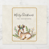 Hübsche Wasserfarben Deh nieder Boho Weihnachten Bierflaschenetikett (Einzelnes Label)