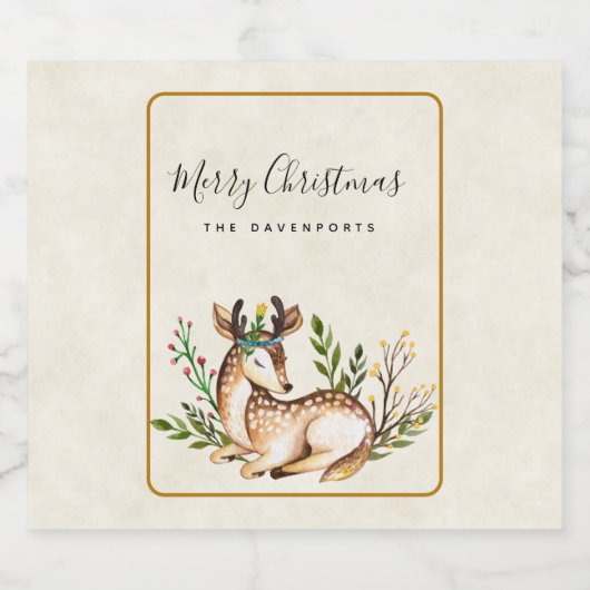 Hübsche Wasserfarben Deh nieder Boho Weihnachten Bierflaschenetikett (Einzelnes Label)