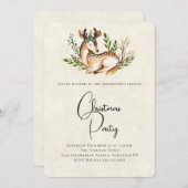 Hübsche Wasserfarben Deh nieder Boho Weihnachten Einladung (Vorne/Hinten)