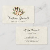 Hübsche Wasserfarben Deh nieder Boho Weihnachten Visitenkarte (Vorne/Hinten)