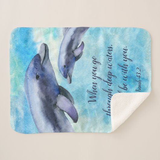Hübsche Wasserfarben-Delphine| Bibel Sherpadecke (Vorderseite (Horizontal))