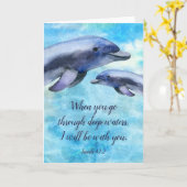 Hübsche Wasserfarben-Delphine| Drehbuch Karte (Gelbe Blume)