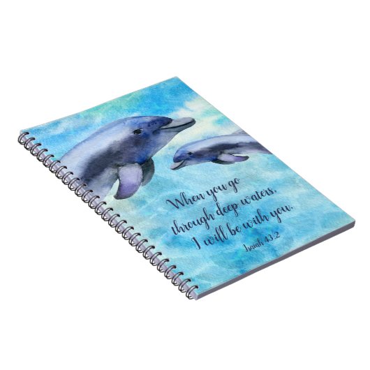 Hübsche Wasserfarben-Delphine| Journal-Notebook Notizblock (Rechte Seite)