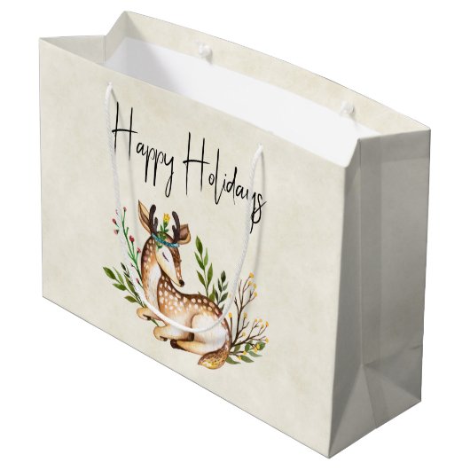 Hübsche Wasserfarben, die den Urlaub in Boho verbr Große Geschenktüte (Rückseite Schrägansicht)