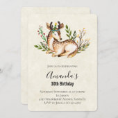 Hübsche Wasserfarben Einladung (Vorne/Hinten)