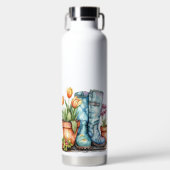 HÜBSCHE WASSERFARBEN FRÜHZEIT BLUME & BOOTE TRINKFLASCHE (Vorderseite)